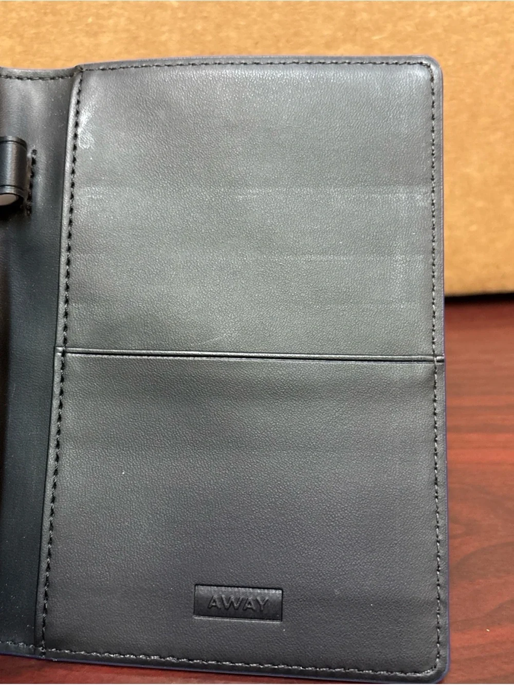 Away Brand Travel Wallet Passport Credit Card & Cash Holder Pebbled Leather